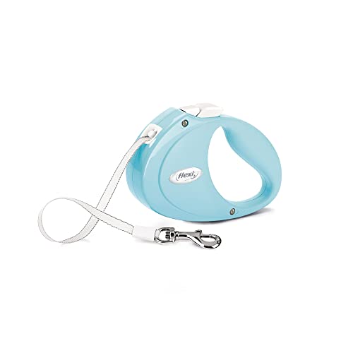 Flexi - PU00T2-251-HBL Hundeleine, einziehbar, für Katzen, Puppy Tape, 2 m, Hellblau von flexi