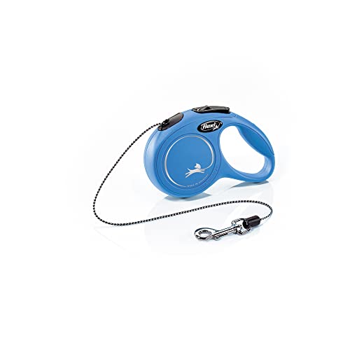 flexi® Classic XS Seil 3 m blau, Roll-Leine für Hunde bis 8 kg von flexi