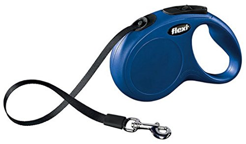 flexi Roll-Leine New Classic M Gurt 5 m blau für Hunde bis max. 25 kg von flexi