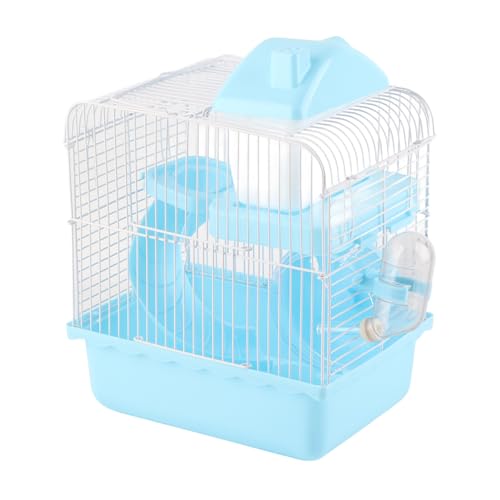 FLEXMAN 2 Stöckiger Hamsterkäfig, Abnehmbarer Hamsterkäfig mit Hohem Chassis, Kleiner Haustierkäfig für Hamster, Meerschweinchen, Kaninchen, Goldbären (Blue) von flexman