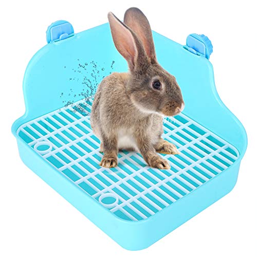 flexman Großer Kaninchentoilette Trainer, Eck Kaninchentoilette mit Fußmatte, 11 X 8,7 X 5,9 Zoll, Kleintiertoilette für Kaninchen Chinchilla Meerschweinchenkäfig von flexman