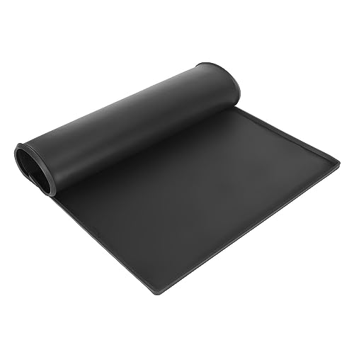 flexman Dicke, wasserdichte, rutschfeste Haustier Futtermatte, 39,9 X 61 cm, ufsichere Silikon Hundenapfmatte, Futter Tischset für Hunde und Katzen (Schwarz) von flexman