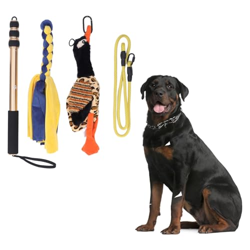 flexman Flirt Pole für Hunde, 52 Zoll Teleskop Hunde Teaser Stick, Interaktives Flirt Stange Spielzeug für Hunde, Ausziehbarer Teaser Stab für Kleine, Mittelgroße und Große Hunde von flexman