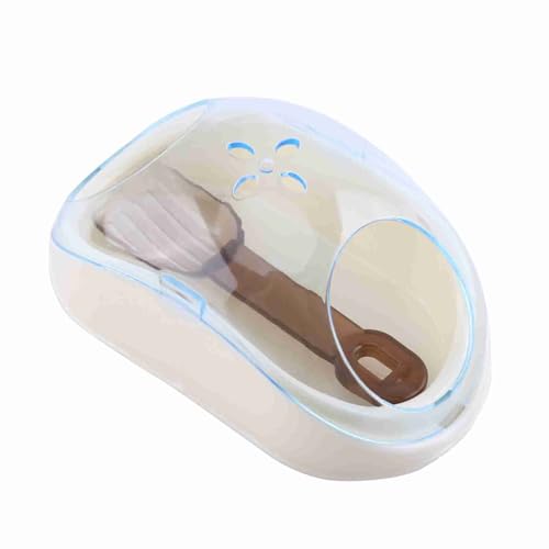 flexman Hamster Sandbadbehälter, 6,0 X 3,3 X 2 Zoll Hamsterbad mit 5 Zoll Schaufel, Transparente Große Hamstertoilette für Kleine Tiere (Blau) von flexman