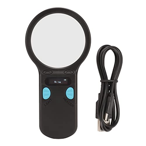 flexman Haustier Mikrochip Scanner, Tragbarer Handheld OLED Display Haustierhund Katzen ID Scanner mit 128 Datensätzen, 134,2 kHz 125 kHz RFID Tiermarkenleser für EMID FDX B von flexman