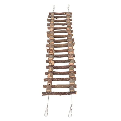 flexman Holzleiterbrücke, Umweltfreundlich, Langlebig, Hängende Haustier Kletterleiter, Haustier Zahnschleifwerkzeug für Papageien, Hamster, Kleine Haustier Kletterleiter (60cm) von flexman