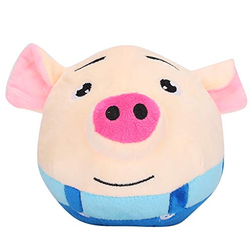 flexman Hüpfender Sprungball für Haustiere, USB Betriebener Cartoon Schwein Puppenball, Elektrische Interaktion, Waschbarer Singender Süßer Ball für Hundejagd, Welpenunterhaltung von flexman