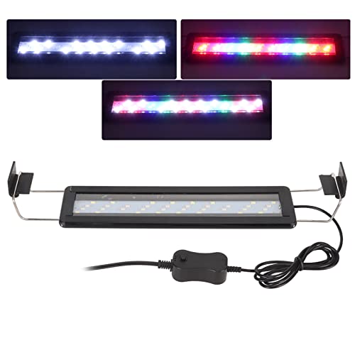 flexman LED Aquariumlicht, 11,0 Zoll, 4 Reihen Perlen, 3 Farben Aquarium LED Licht mit Flexiblem Einziehbarem Lichtständer, 3 W LED Aquariumlicht für 30–40 cm Große Aquarien von flexman