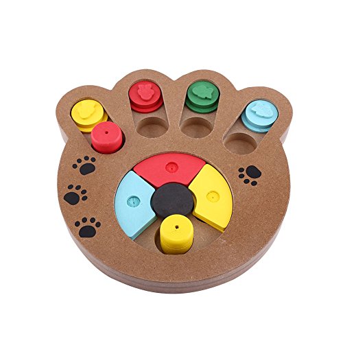 flexman Leckerli Puzzlespielzeug für Hunde, Schönes, Multifunktionales, mit Futter Behandeltes Holz Lernspielzeug für Hunde und Katzen, Lustiger, Langsamer Futterspender von flexman