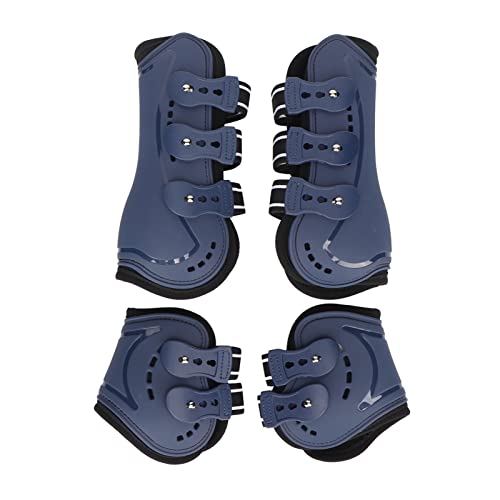 flexman Protective Horse Tendon Boots Set, 4 Stück Offen Vorne Atmungsaktiv Verstellbare Schützende Pferdes Tiefel, Pferde Zehn Stiefel mit Vorderen Hintern Stiefeln (L 70x45cm) von flexman