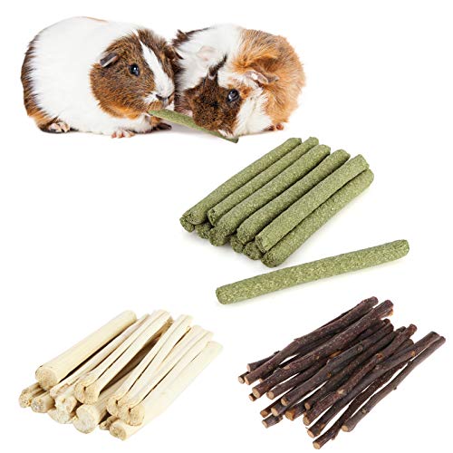 floatofly 300g Hamster Natural Snack Kit Apfelstäbchen Timothy Hay Süßer Bambus Kauen Zähne Pflege Holzspielzeug für Gerbil Bunny Chinchilla Meerschweinchen Haustiere Futter von floatofly