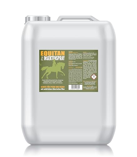 florage EQUITAN Insektenspray 10L Kanister, Natürlicher Schutz für Pferde und Reiter, Effektiv gegen Fliegen, Mücken, Bremsen, Zecken usw., Wirkung durch Ätherische Öle, Vegan, 500ml von florage