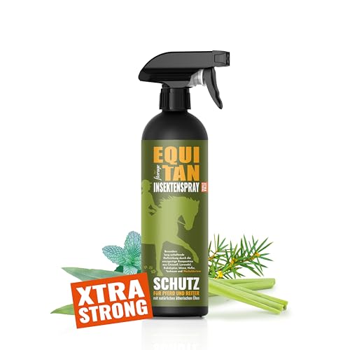 florage EQUITAN 500ml Insektenschutz Pferd Xtra Strong mit Wacholderteer, gegen Mücken, Fliegen, Bremsen, Zecken usw. Auf natürlicher Basis ätherscher Öle von florage