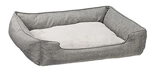 foolonli Hundebett Hundekorb Hundekörbchen Kuschelbett Hundesofa Hundekissen L Grau Haustierbett aus Polyester Leine von foolonli