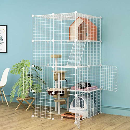 Katzenkäfig, Katzengehäuse im Freien im Freien DIY -Katzen -Katze Indoor/Outdoor -geschlossener Katzenpupf -Metallzaun - für Welpen, Kaninchen, Kätzchen - ideal für 1-4 Katzen von forestalk