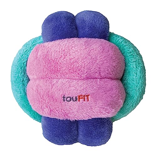 fouFit FouFouBrands Hide n Seek Schnüffelball mit Knotenmuster, Leckerli-Dosierspielzeug für Hunde, Rosa, Grün, Lila, Größe L von fouFit