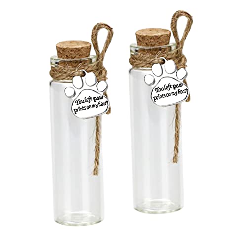 free-space Tierhaar-Gedenkflasche, Glasfläschchen für Asche oder Haare, Hund oder Katze, Andenken, Haustierverlust, Geschenk (2pc Bottle) von free-space