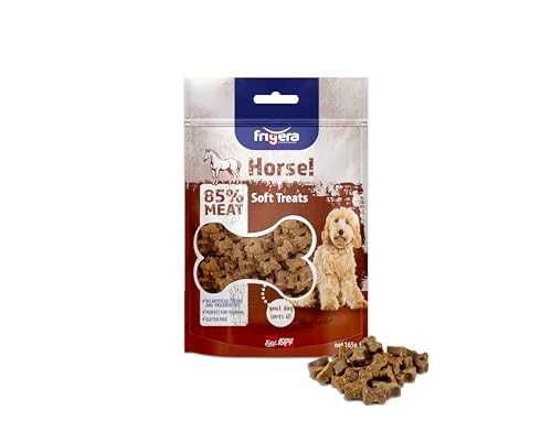 Frigera Hundesnacks, Semi-Moist Soft Treats Gluten Free High Meat Pferd 165g, Weiche Hundeleckerlis, Leckere Belohnung für Training & Zwischendurch von friGERA