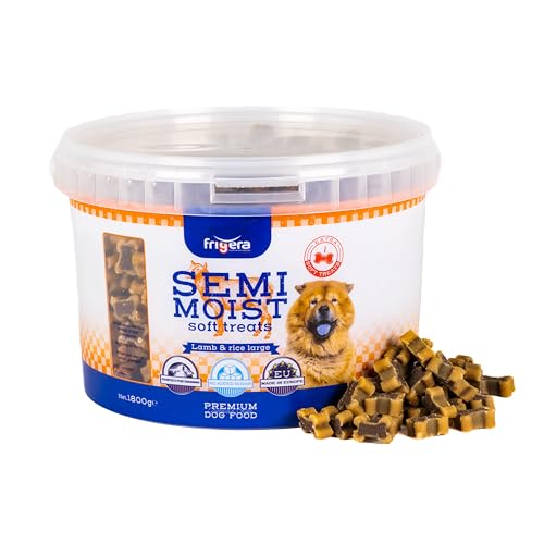 Frigera Hundesnacks, Semi-Moist Soft Treats Lamm & Reis Large 1800g, Weiche Hundeleckerlis, Leckere Belohnung für Training & Zwischendurch, Ohne Zugesetzten Zucker von friGERA