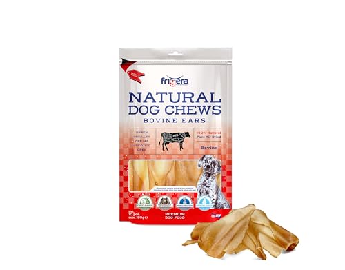 Frigera - Hundesnacks - Rinderohren 10 STK, 200g – Natürliche, Proteinreiche Leckerlis für Hunde von friGERA