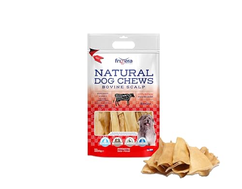 Frigera - Hundesnacks - Rinderkopfhaut 1000g – Natürliche, Proteinreiche Leckerlis für Hunde von friGERA