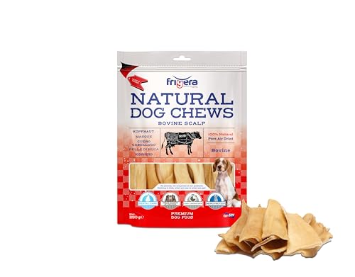 Frigera - Hundesnacks - Rinderkopfhaut 250g – Natürliche, Proteinreiche Leckerlis für Hunde von friGERA