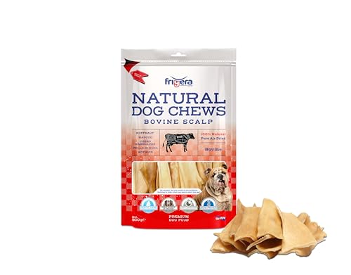 Frigera - Hundesnacks - Rinderkopfhaut 500g – Natürliche, Proteinreiche Leckerlis für Hunde von friGERA