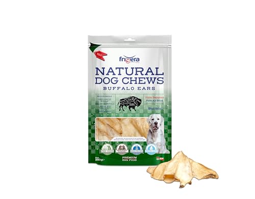 Frigera - Hundesnacks - Büffelohren 250g – Natürliche, Proteinreiche Leckerlis für Hunde von friGERA