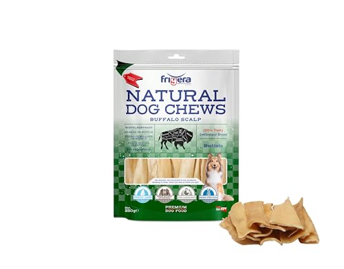 Frigera - Hundesnacks - Büffelkopfhaut 250g – Natürliche, Proteinreiche Leckerlis für Hunde von friGERA