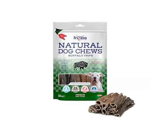 Frigera - Hundesnacks - Büffelpansen 250g – Natürliche, Proteinreiche Leckerlis für Hunde von friGERA