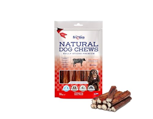 Frigera - Hundesnacks - Premium Ochsenziemer 15cm 100g – Rind, Natürliche, Proteinreiche Leckerlis für Hunde von friGERA