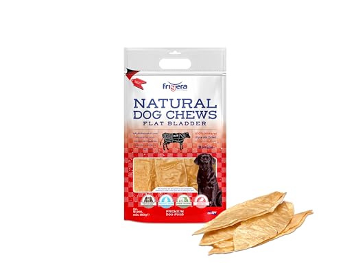 Frigera - Hundesnacks - Natürliche Kälberblase flach 5 STK, 230g – Rind, Natürliche, Proteinreiche Leckerlis für Hunde von friGERA