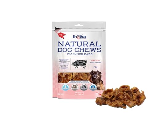 Frigera Schweineohrmuscheln 250g – Natürliche, Proteinreiche Leckerlis für Hunde, Gluten- und Getreidefrei, Hochwertige Hundesnacks von friGERA