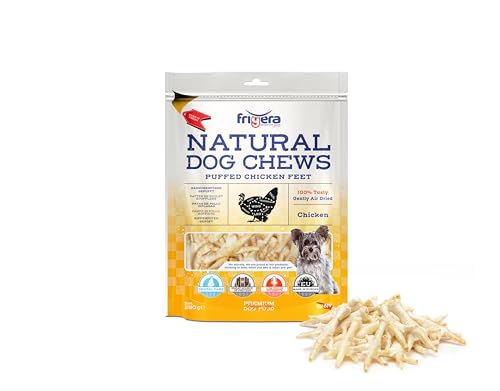 Frigera - Hundesnacks - Gepuffte Hähnchenfüsse 250g – Natürliche, Proteinreiche Leckerlis für Hunde von friGERA