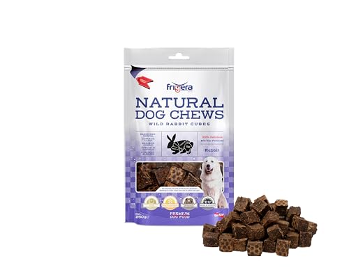 Frigera Kaninchenwürfel 250g – Natürliche, Proteinreiche Leckerlis für Hunde, Gluten- und Getreidefrei, Hochwertige Hundesnacks von friGERA