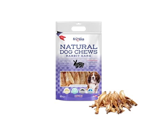 Frigera - Hundesnacks - Kaninchenohren 500g – Natürliche, Proteinreiche Leckerlis für Hunde von friGERA