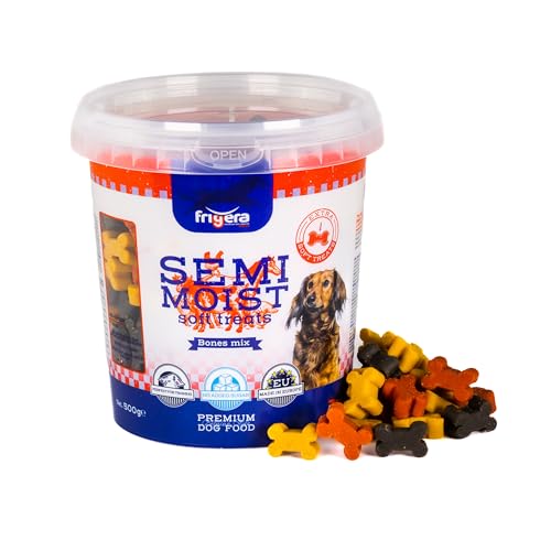 Frigera Hundesnacks, Semi-Moist Soft Treats Bones Mix (3) 500g, Weiche Hundeleckerlis, Leckere Belohnung für Training & Zwischendurch von friGERA