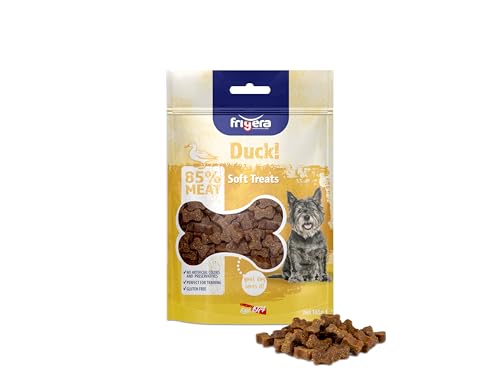 Frigera Hundesnacks, Semi-Moist Soft Treats Gluten Free High Meat Ente 165g, Weiche Hundeleckerlis, Leckere Belohnung für Training & Zwischendurch von friGERA