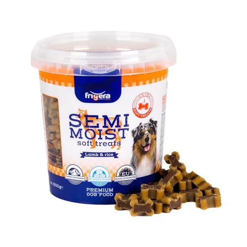 Frigera - Hundesnacks - Semi-Moist Soft Treats Lamm & Reis 500g – Weiche Hundeleckerlis, Leckere Belohnung für Training & Zwischendurch, Ohne Zugesetzten Zucker von friGERA