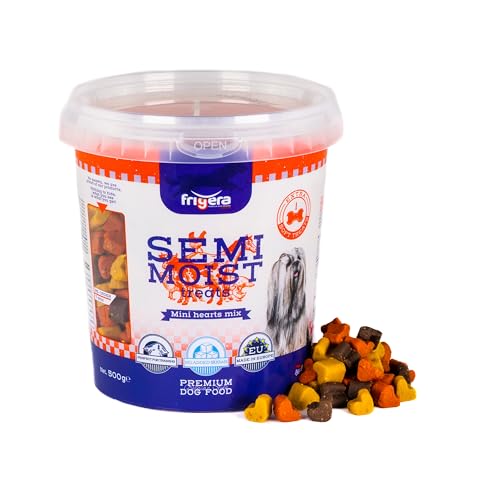 Frigera Hundesnacks, Semi-Moist Soft Treats Mini Hearts Mix (3) 500g, Weiche Hundeleckerlis, Leckere Belohnung für Training & Zwischendurch von friGERA