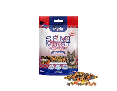 Frigera Hundesnacks, Semi-Moist Soft Treats Mix Bones (9) 165g, Weiche Hundeleckerlis, Leckere Belohnung für Training & Zwischendurch, Ohne Zugesetzten Zucker von friGERA