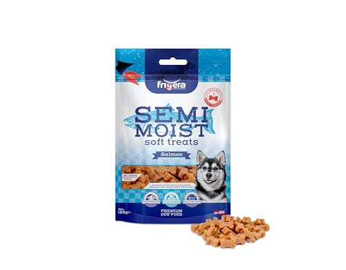 Frigera Hundesnacks, Semi-Moist Soft Treats Lachs 165g, Weiche Hundeleckerlis, Leckere Belohnung für Training & Zwischendurch, Ohne Zugesetzten Zucker von friGERA