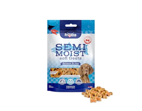 Frigera Hundesnacks, Semi-Moist Soft Treats Lachs & Reis 165g, Weiche Hundeleckerlis, Leckere Belohnung für Training & Zwischendurch, Ohne Zugesetzten Zucker von friGERA