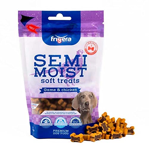 Frigera Semi-Moist Soft Treats Wild & Hänchen 165g - Weiche Hundeleckerlis, Leckere Belohnung für Training & Zwischendurch, Ohne Zugesetzten Zucker, Hergestellt in Belgien von friGERA