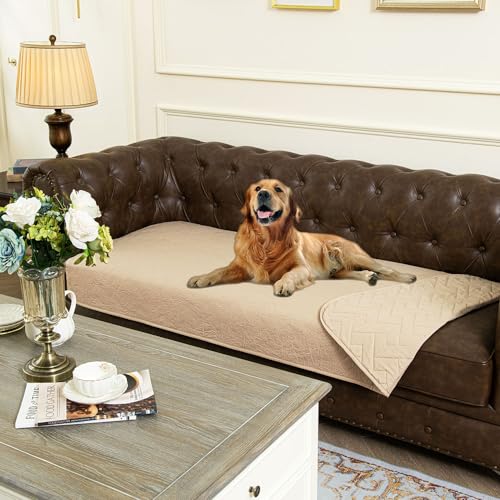 fuguitex Wasserdichte Decke, doppelseitig, weich, für Haustiere, wendbar, Möbelschutz für Kinder, Hunde, Katzen (Beige/Beige, 76,2 x 190,2 cm, 1 Stück) von fuguitex