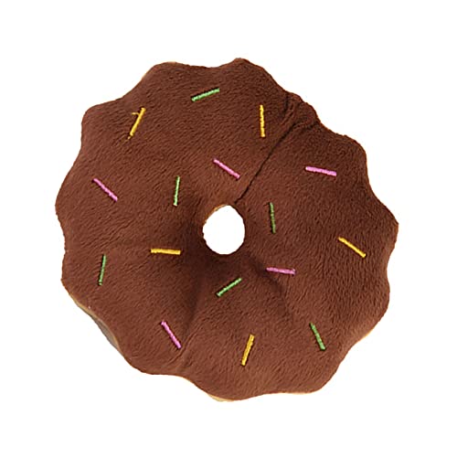 fuik Donut Quietschendes Plüsch-Hundespielzeug, Bissfestes Hundespielzeug, Sicheres Zähneknirschen für Heimtierbedarf (Braun) von fuik