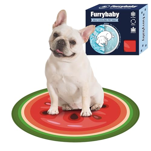 Furrybaby Kühlmatte für Hunde, selbstkühlend, Gel-Bett, große Hunde-Kühlmatten, kein Kühlschrank oder Einfrieren, für drinnen und draußen, Auto, Wassermelone M 47 cm von furrybaby