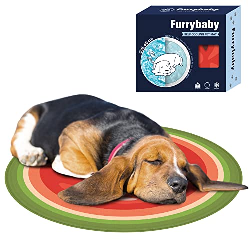 Furrybaby Kühlmatte für Hunde, selbstkühlend, Gel-Bett, große Hunde-Kühlmatten, kein Kühlschrank oder Einfrieren, für drinnen und draußen, Auto (Wassermelone XL, 65 cm) von furrybaby