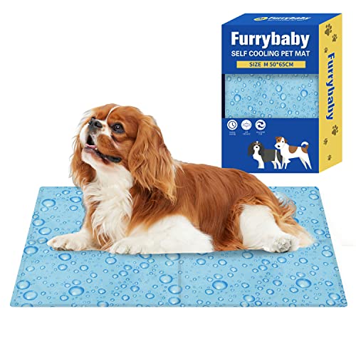 furrybaby Kühlmatte für Hunde, selbstkühlende Matte für Haustiere, Gelbett, große Hunde, keine Notwendigkeit zum Kühlen oder Einfrieren, für drinnen und draußen, Auto (quadratische Tropfen, 50 x 65 von furrybaby