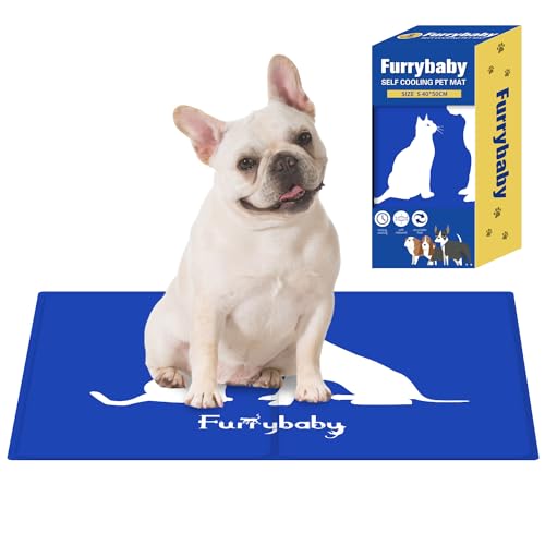 furrybaby Hundekühlmatte, Haustier-Kühlbett, Hundematte, selbstkühlendes Pad, ungiftiges, kühles Gelbett (Logo, klein 40 x 50 cm) von furrybaby